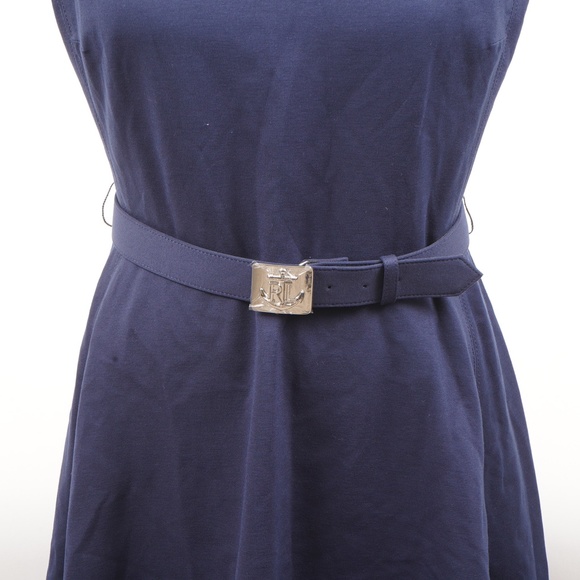 NWT $145 Lauren Ralph Lauren Sleeveless A-Line Eleganted Belted Waist Skirt 8 - Picture 3 of 8